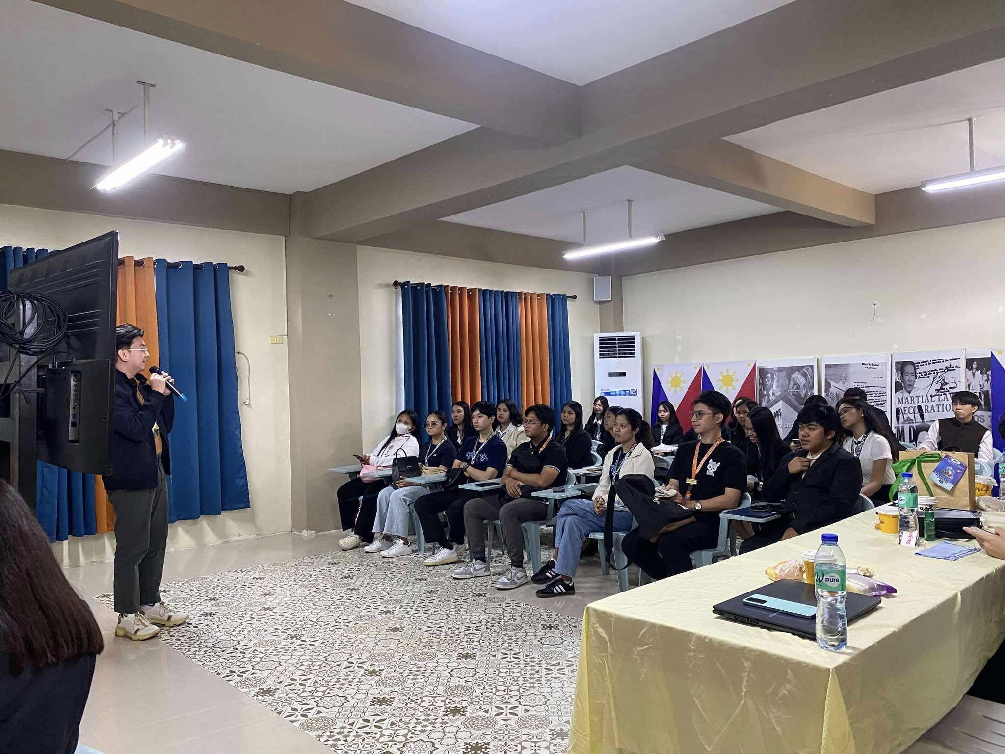 Jayson speaking to the full audience of Management Accounting interns during the internship wrap-up