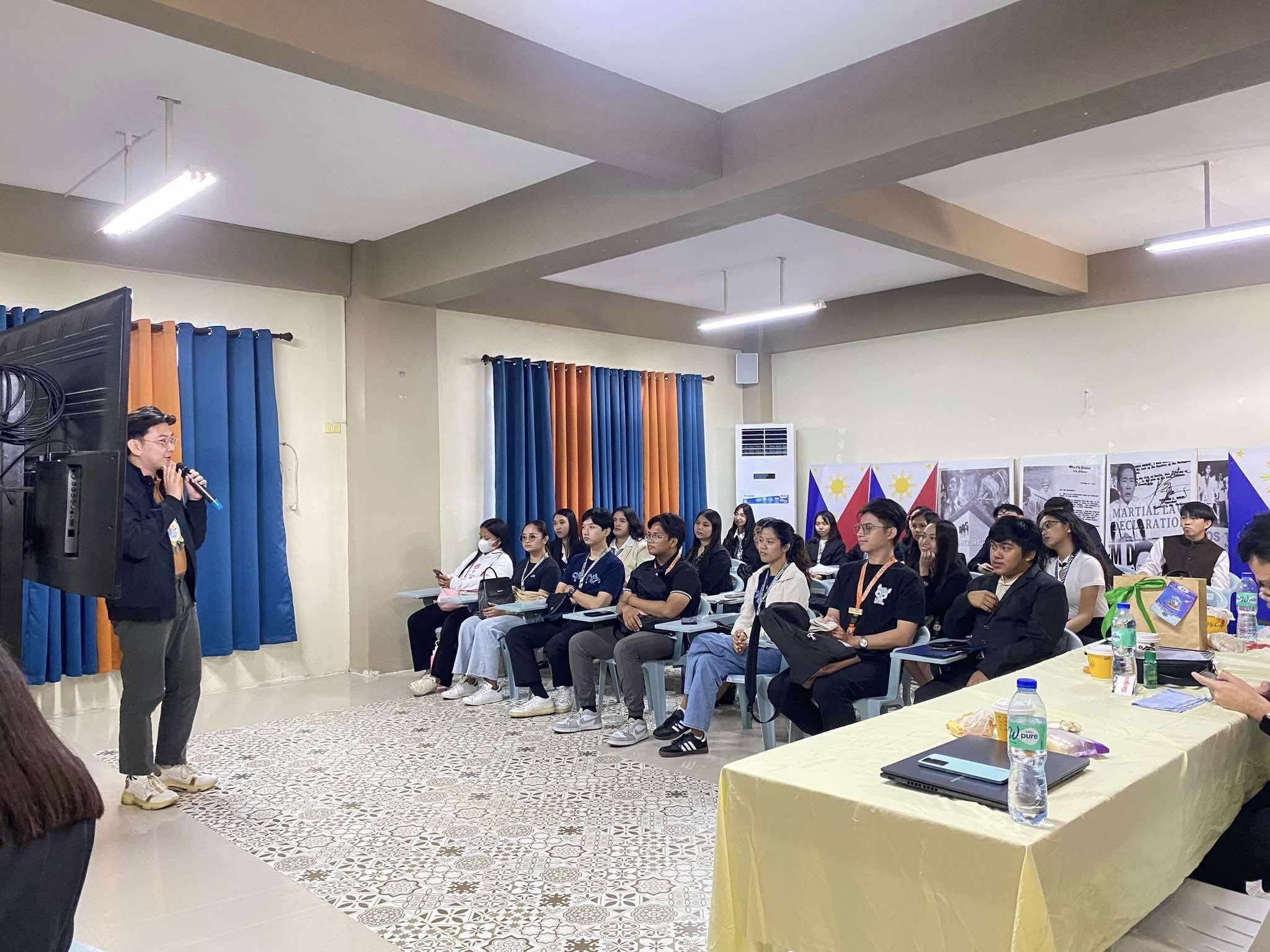 Jayson Ryan Co delivering a career talk to Management Accounting interns at Baliwag Polytechnic College